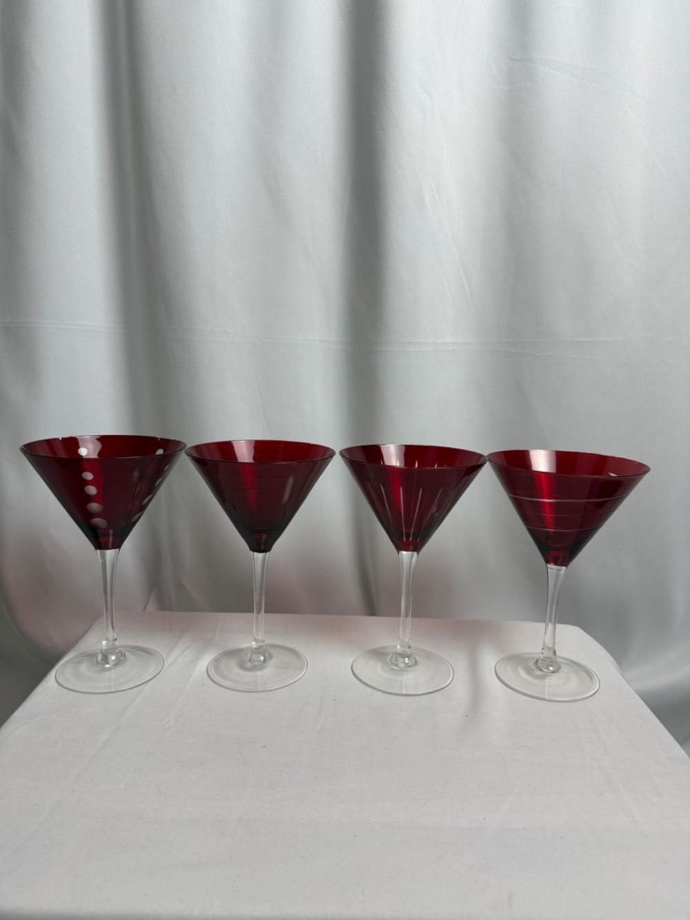 Mikasa Deep Red Martini Glasses - Set of 4